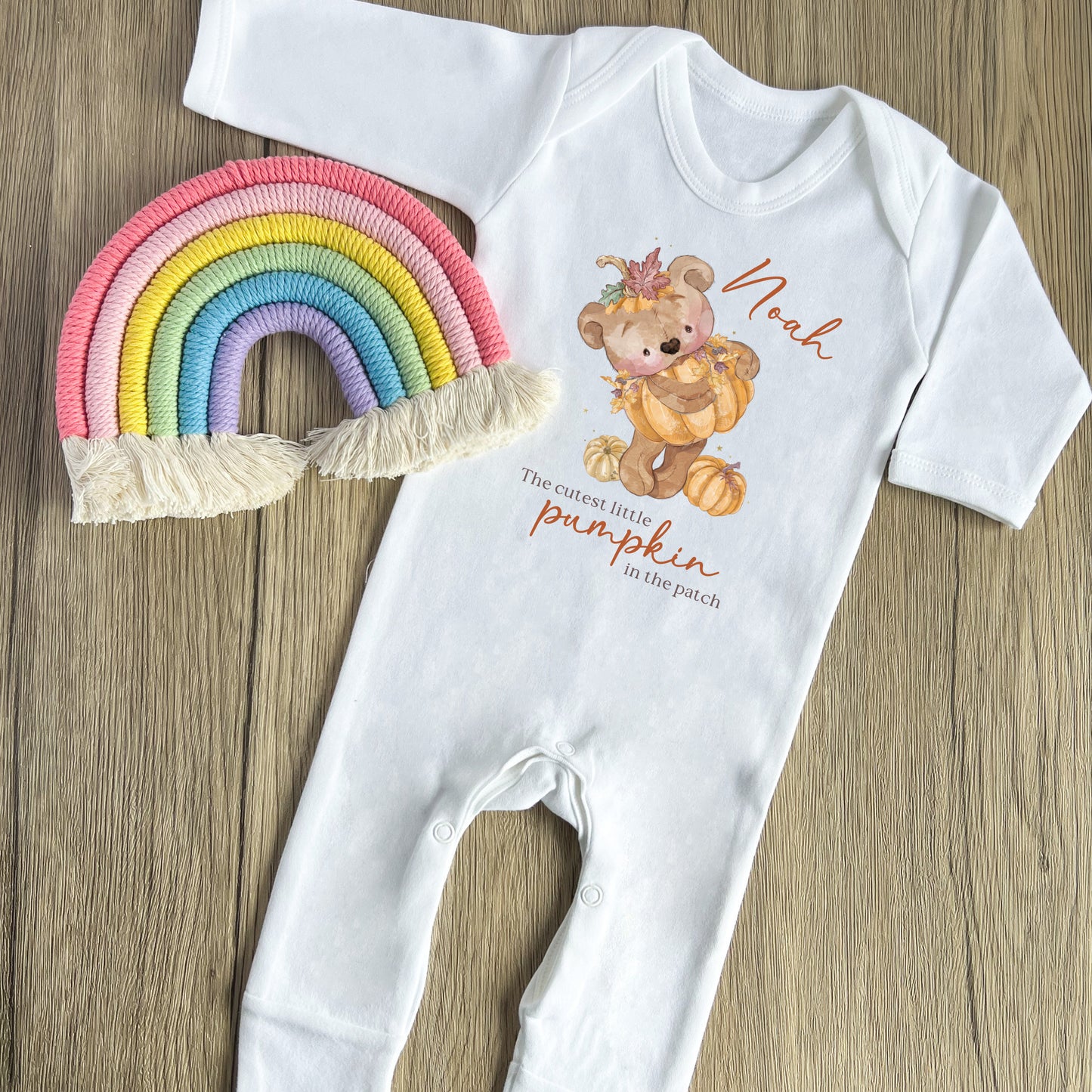 Personalised Halloween Sleepsuit - Personalised Autumn Baby Gift