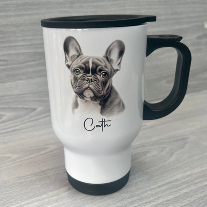 Personalised French Bulldog Gift | French Bulldog Travel Mug | Frenchie Gift | Personalised Travel Cup