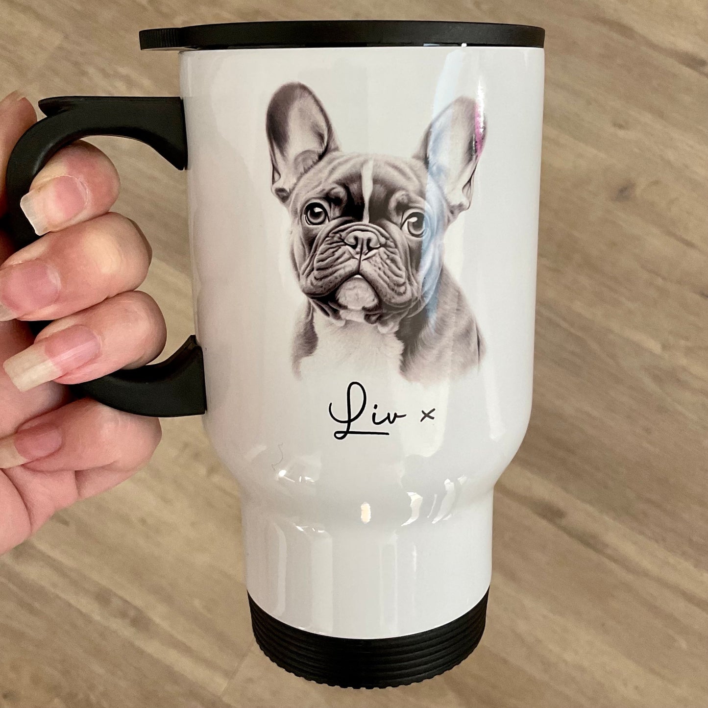 Personalised French Bulldog Gift | French Bulldog Travel Mug | Frenchie Gift | Personalised Travel Cup