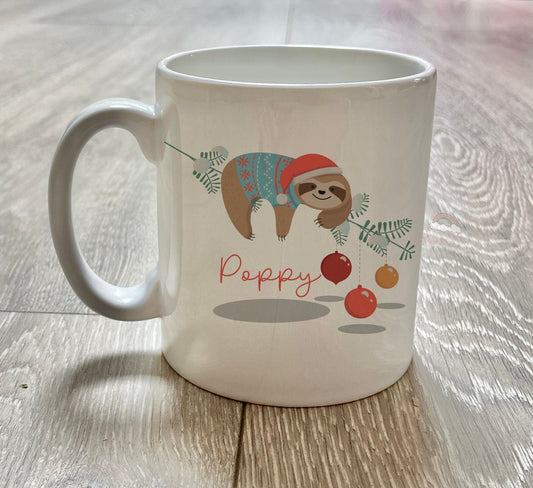 Personalised Sloth Rainbow Mug | Personalised Rainbow Mug | Sloth Gift