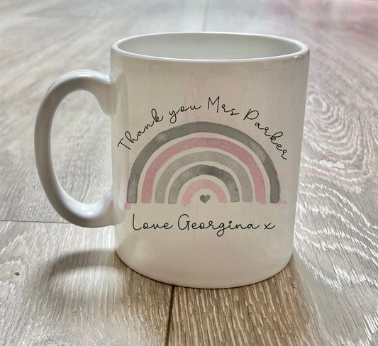 Teacher Gift | Pink Rainbow Mug | Teacher Thank you | Headteacher Gift