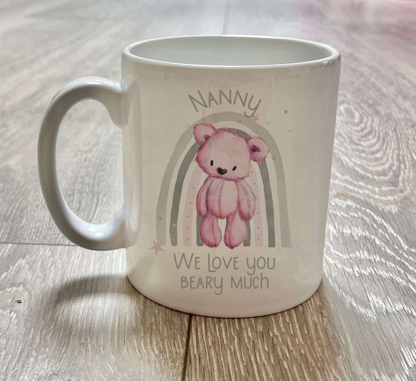 Teddybear Rainbow personalised mugs | Nanny Mug | Mummy Mug