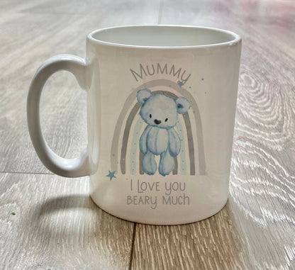 Teddybear Rainbow personalised mugs | Nanny Mug | Mummy Mug