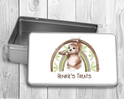 Personalised Sloth Treat Tin | Sloth Gift