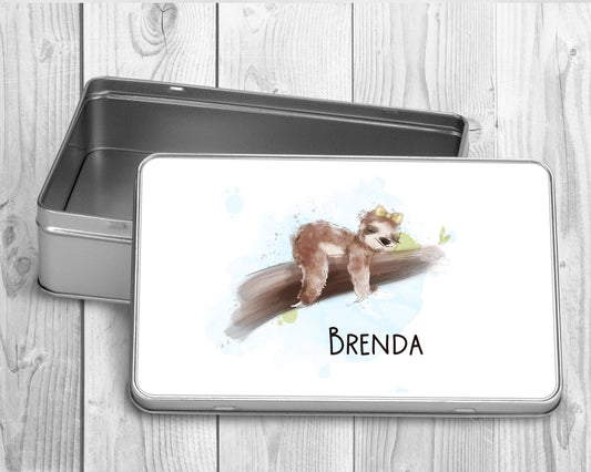 Personalised Sloth Treat Tin | Sloth Gift