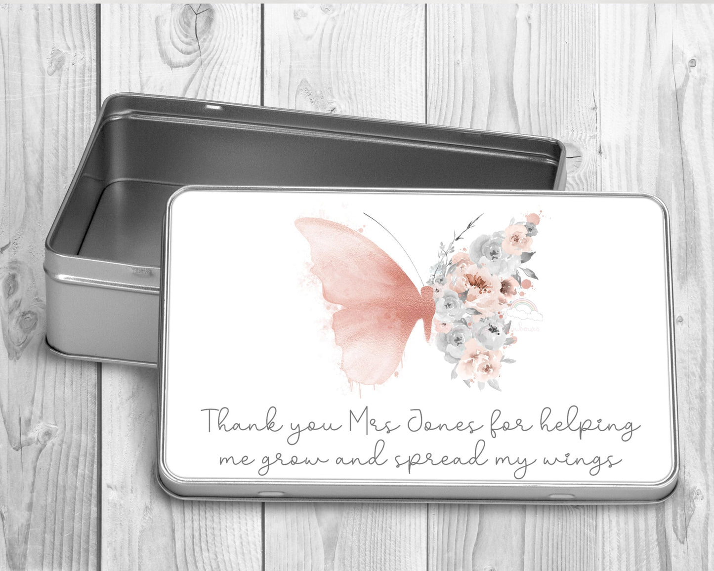 Personalised Butterfly Treat Tin | Butterfly Gift | Teacher Gift