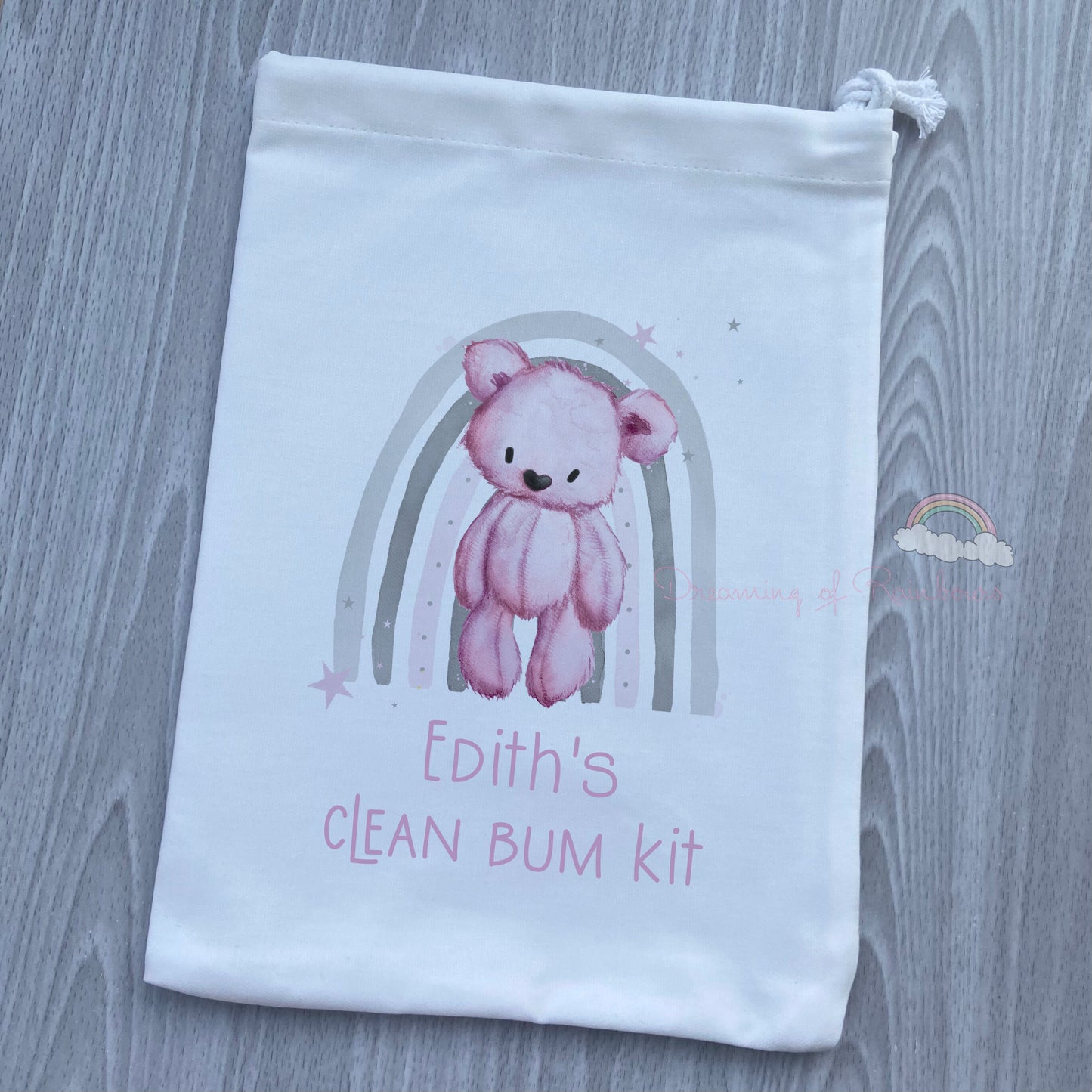 Personalised Drawstring Fabric bags | Baby Changing Bag | Toy Bag