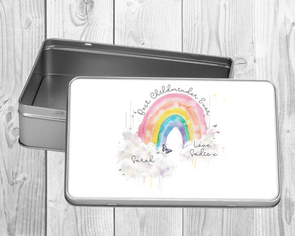 Personalised Rainbow Treat Tin | Rainbow Gift | Teacher Gift