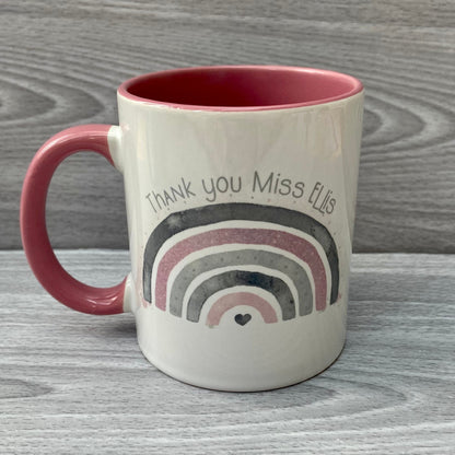 Teacher Gift | Pink Rainbow Mug | Teacher Thank you | Headteacher Gift