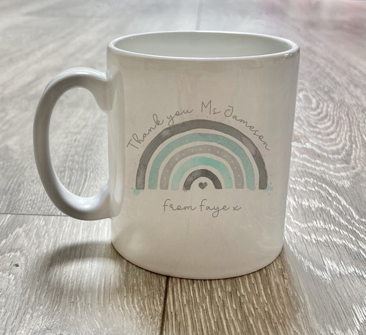 Teacher Gift | Blue Rainbow Mug | Teacher Thank you | Headteacher Gift