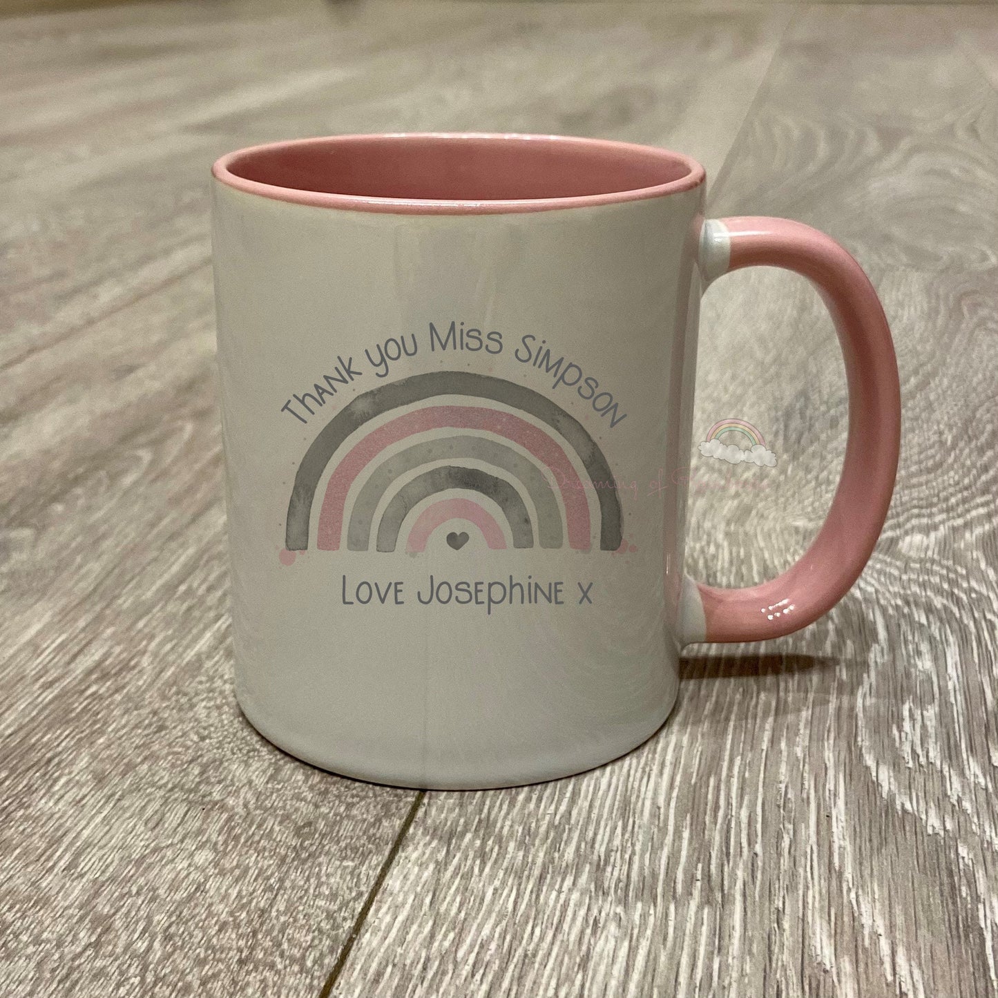 Teacher Gift | Pink Rainbow Mug | Teacher Thank you | Headteacher Gift