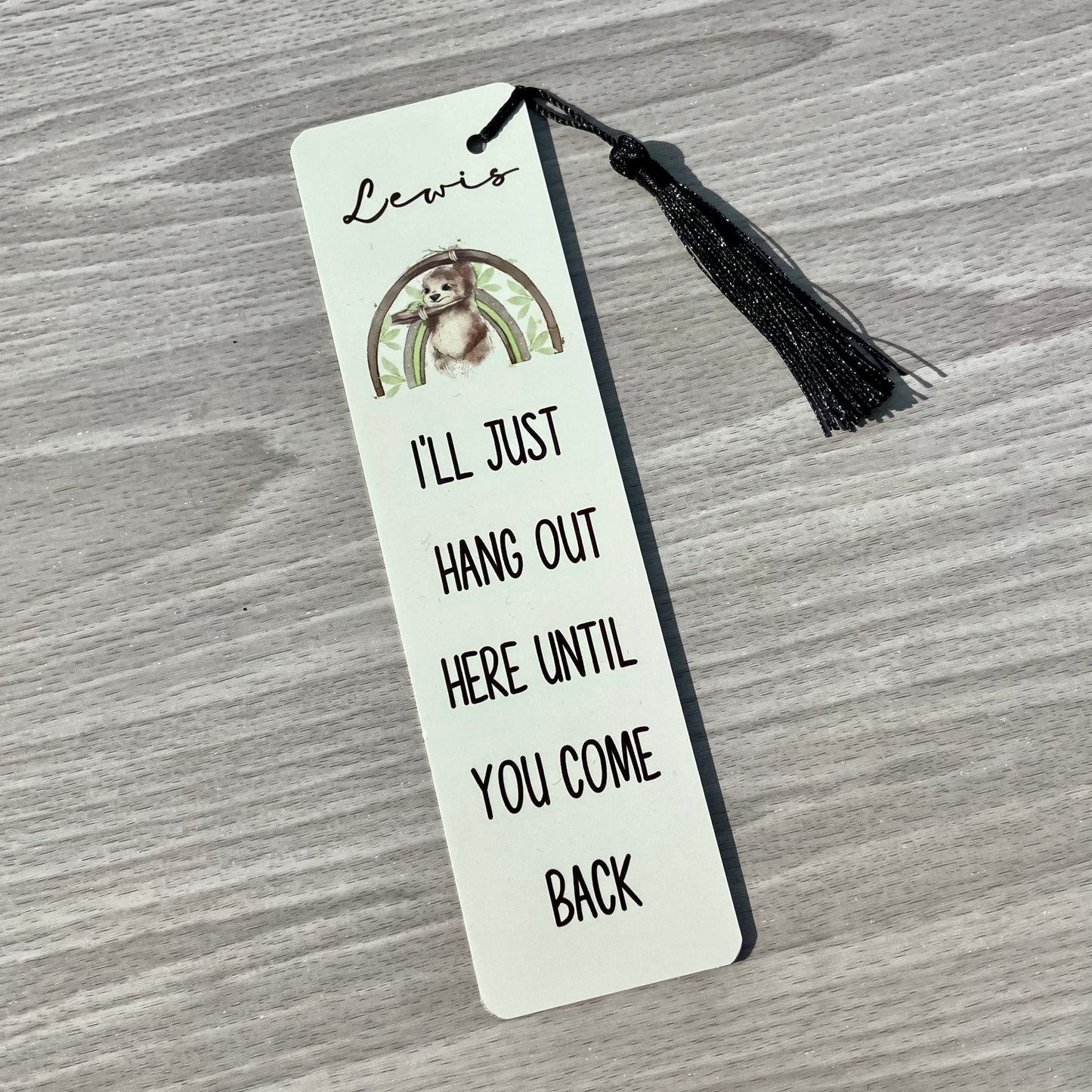 Sloth Gift | Personalised Bookmark | Personalised Sloth Bookmark