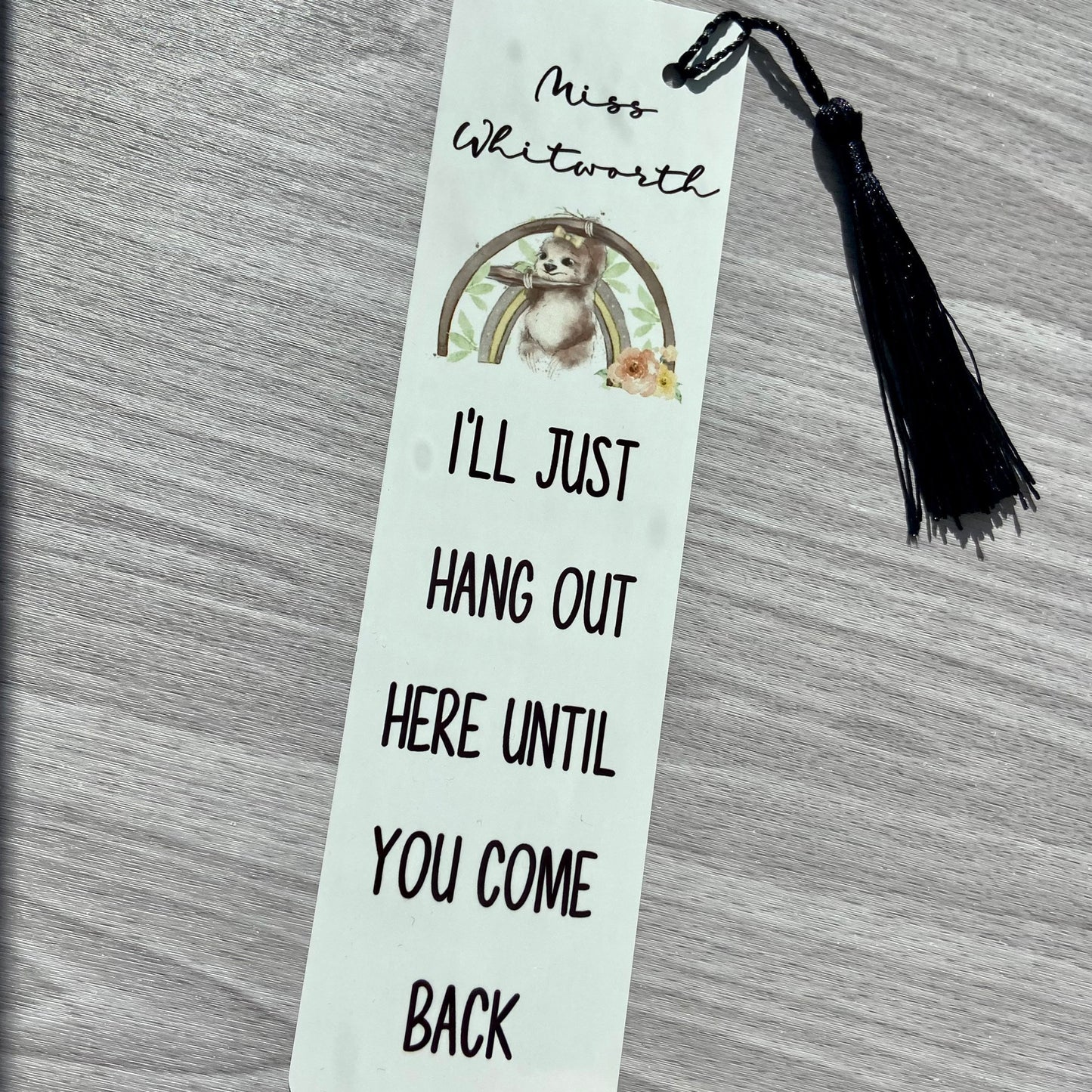 Sloth Gift | Personalised Bookmark | Personalised Sloth Bookmark