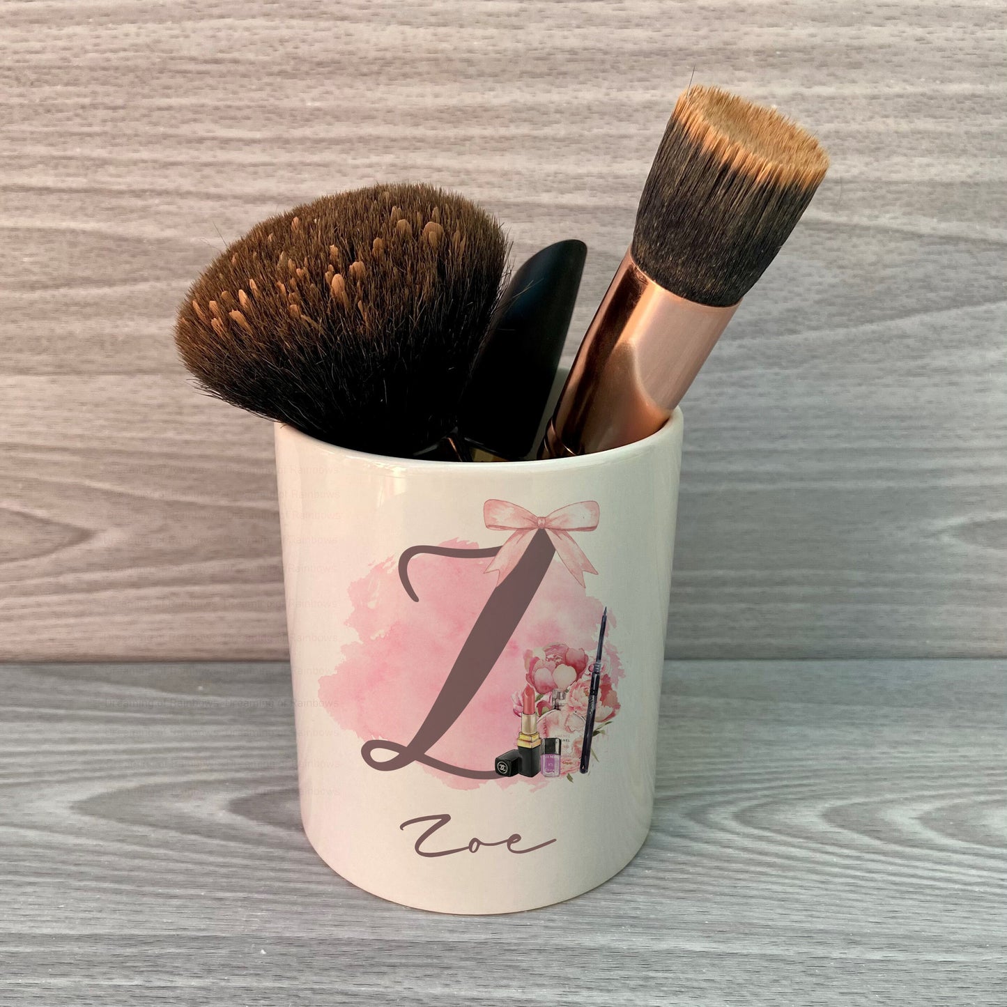 Personalised Ceramic Brush Holder | Customised Make-up Brush Holder | Bathroom & Bedroom Accessories