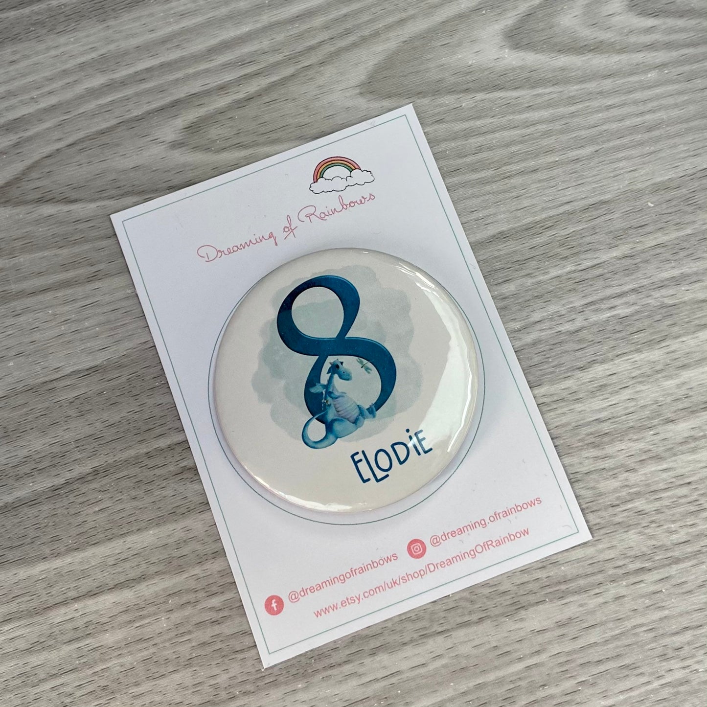 Personalised Dragon Badge | Personalised Birthday Badge | Personalised Badge