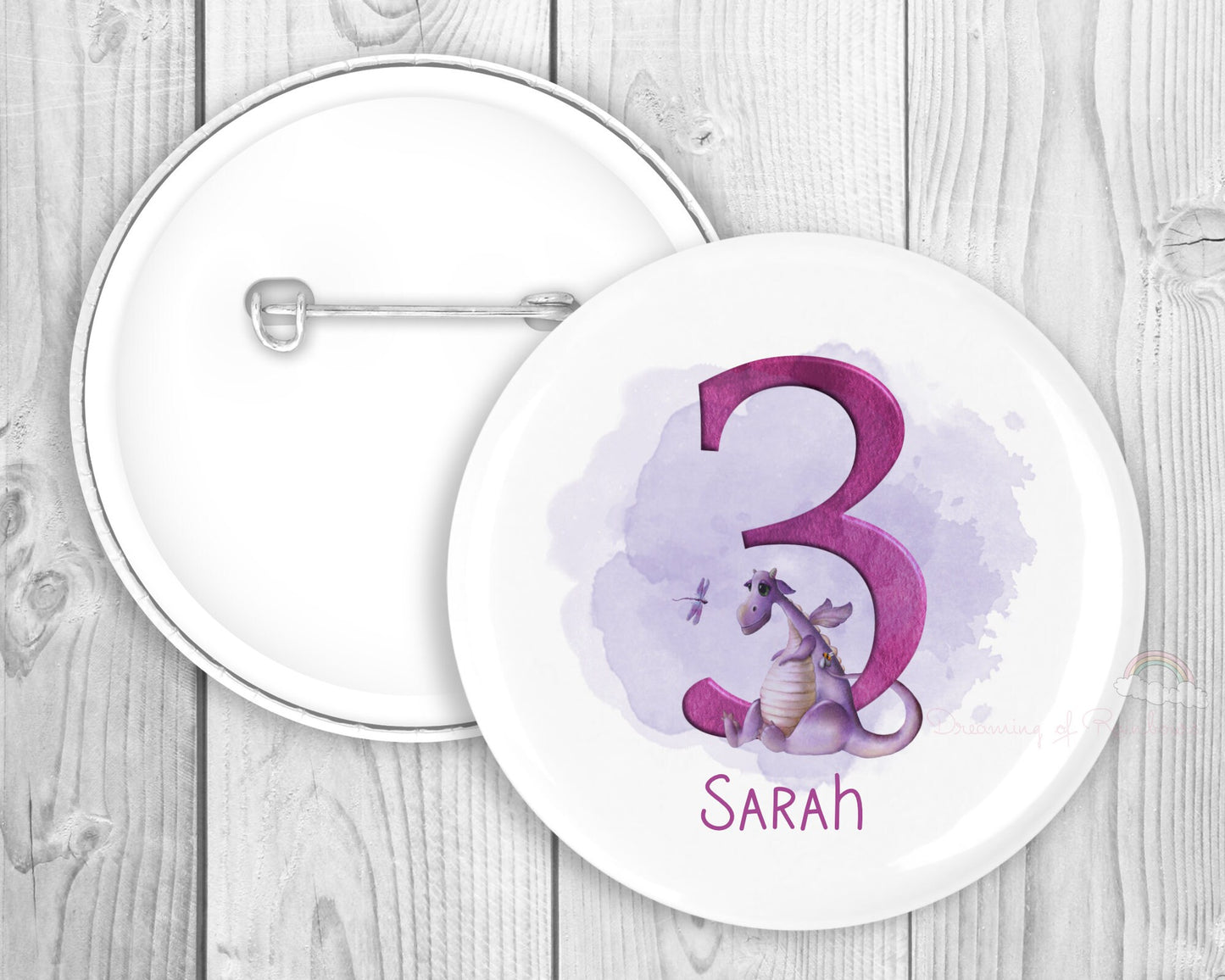 Personalised Dragon Badge | Personalised Birthday Badge | Personalised Badge