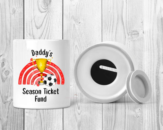 Personalised Football Money Box | Father's Day Gift | Season Ticket Fund