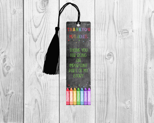 Rainbow Teacher Gift | Personalised Bookmark | Rainbow Bookmark