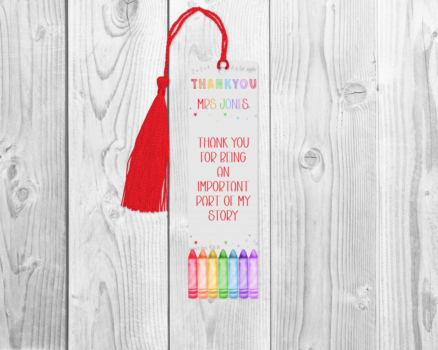 Rainbow Teacher Gift | Personalised Bookmark | Rainbow Bookmark