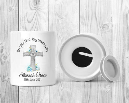 Personalised Children's Moneybox | Christening Coin Bank | Holy Communion