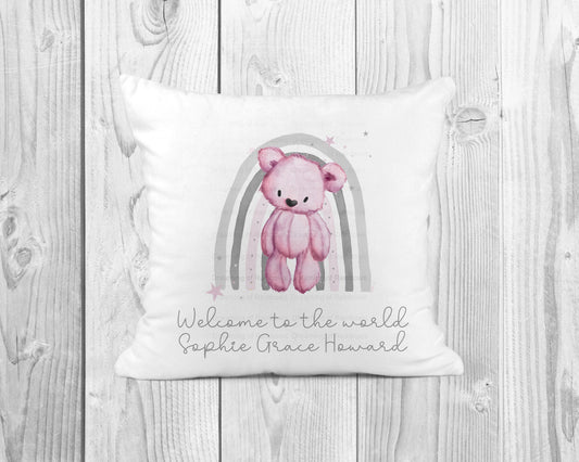 Personalised New Baby Cushion | Nursery Decor | Baby Shower Gift