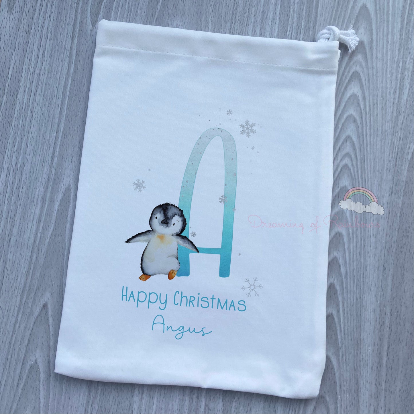 Personalised Christmas Bag | Drawstring Fabric bags | Baby First Christmas