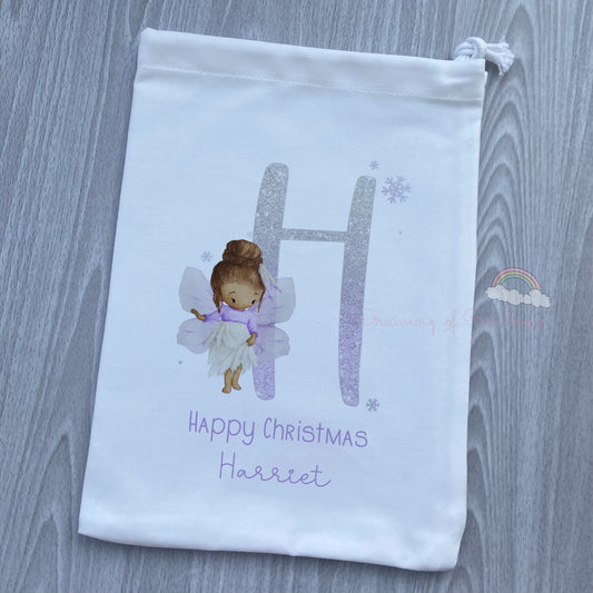 Personalised Christmas Bag | Drawstring Fabric bags | Baby First Christmas