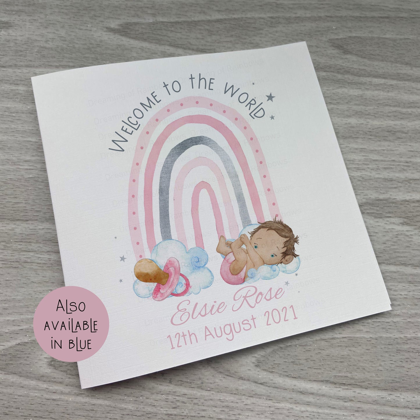 New Baby Card | Personalised New Baby Card | New Baby Rainbow