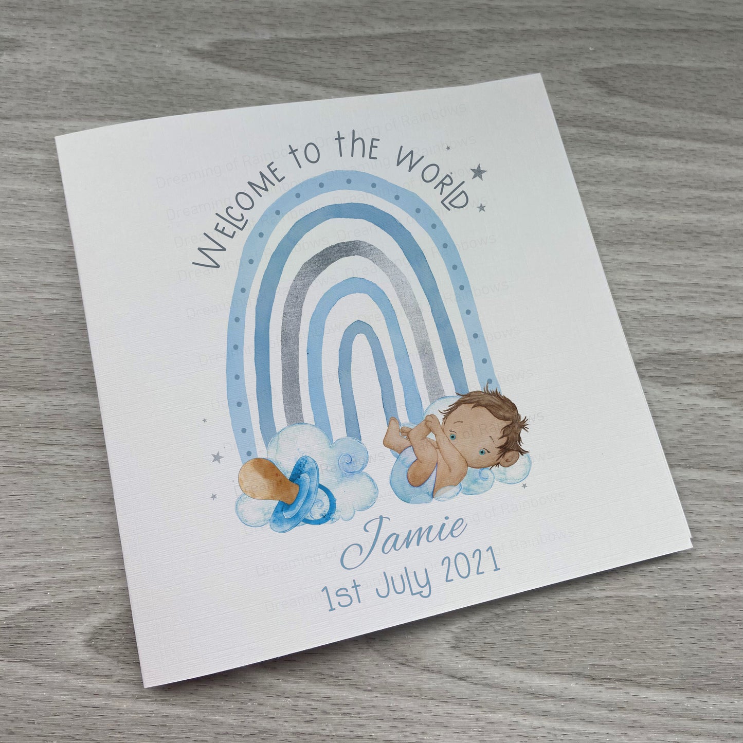 New Baby Card | Personalised New Baby Card | New Baby Rainbow