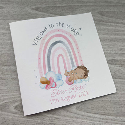 New Baby Card | Personalised New Baby Card | New Baby Rainbow