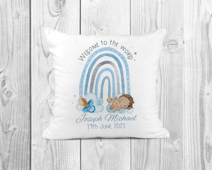 Personalised New Baby Cushion | Nursery Decor | Baby Shower Gift