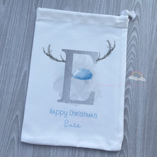 Personalised Christmas Bag | Drawstring Fabric bags | Baby First Christmas