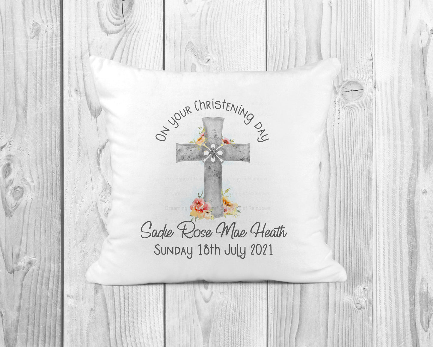 Personalised Christening Cushion | Personalised Baptism Cushion | Christening Gift