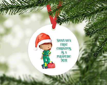 Personalised Hanging Christmas Decoration | Personalised Paramedic Christmas Tree