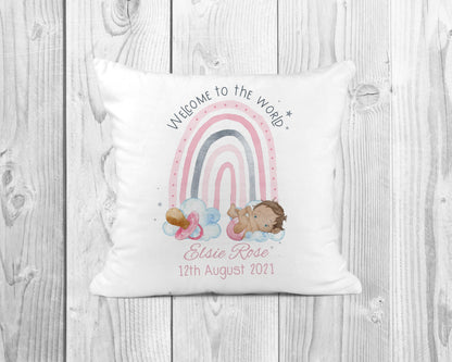 Personalised New Baby Cushion | Nursery Decor | Baby Shower Gift