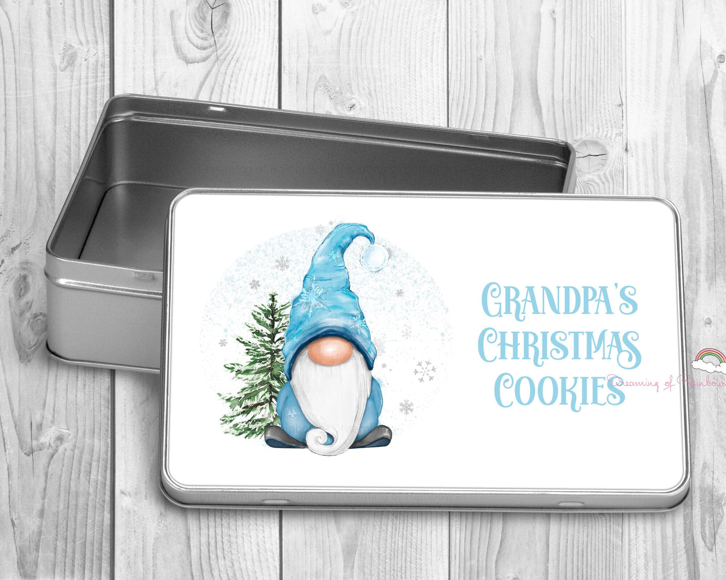 Personalised Christmas Treat Tin | Gonk Christmas Sweet Tin | Personalised Gonk Gift