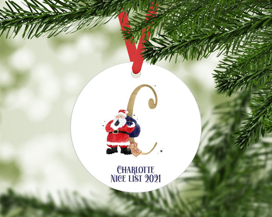 Nice List Personalised Hanging Christmas Decoration | Personalised Good List