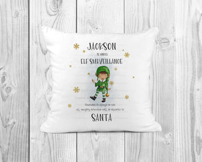 Elf Cushion | Elf Gift | Christmas Decor | Christmas Elf Surveillance Cushion