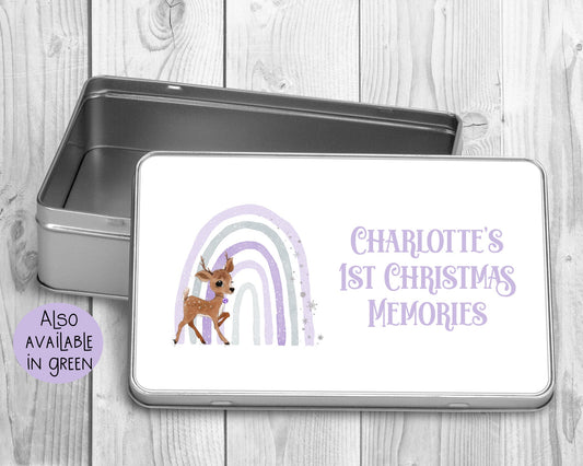 Personalised First Christmas Tin | First Christmas Memory Box | Christmas Gift