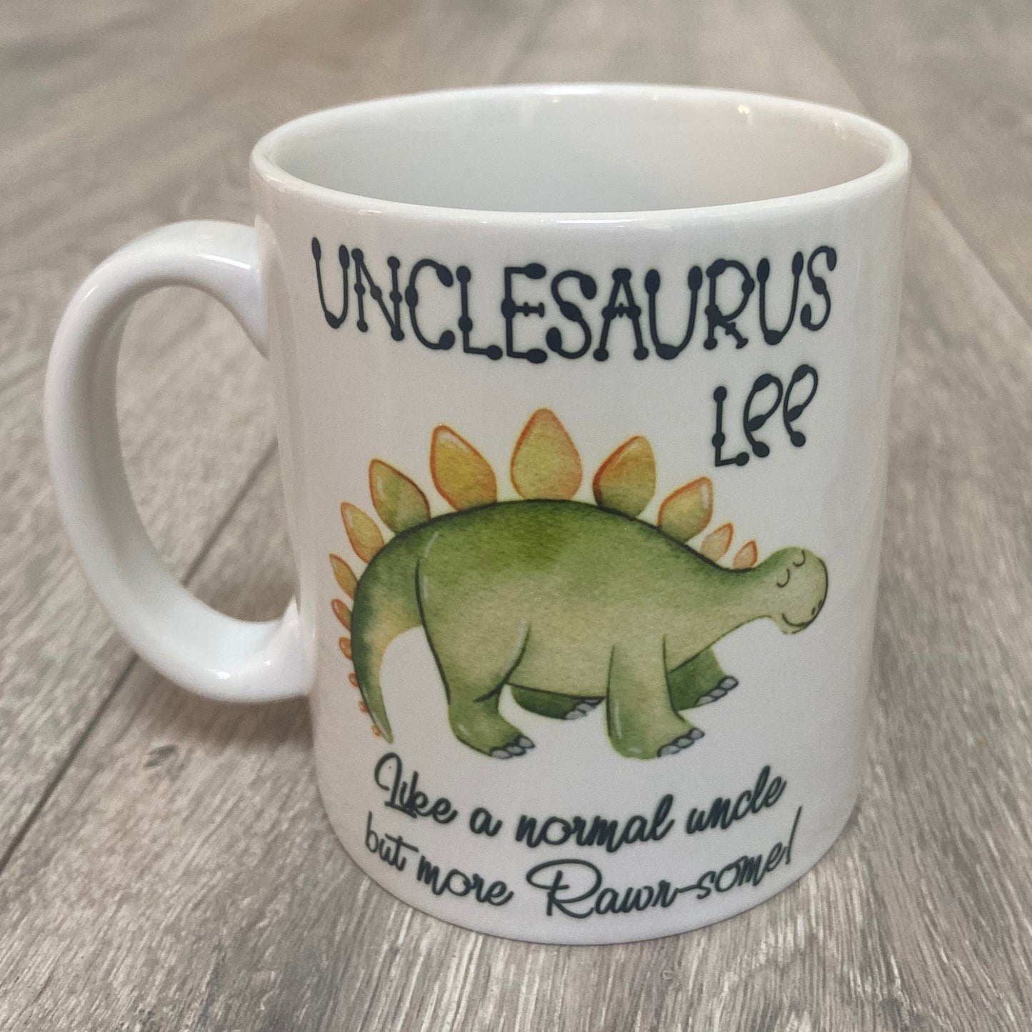 Daddysaurus Personalised Mugs | Unclesaurus and Auntiesaurus personalised mugs | Dinosaur Mug | Daddysaurus and Mummysaurus Mug