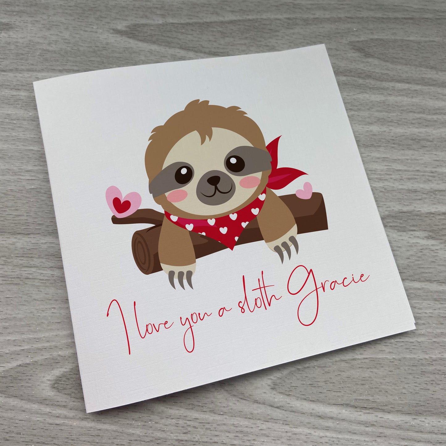 Personalised Valentine Card | Personalised Gift | Personalised Sloth Card | Sloth Valentines