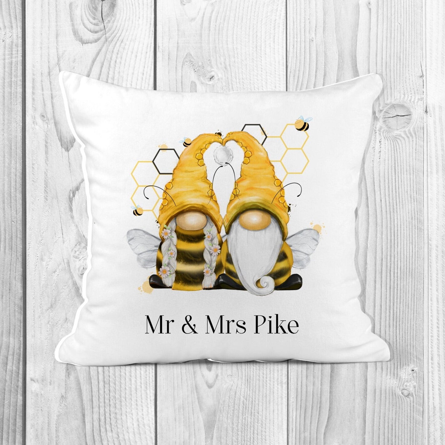 Personalised Cushion | Personalised Gonk Cushion | Valentine Gift | Newlywed Gift | Bee Gonk