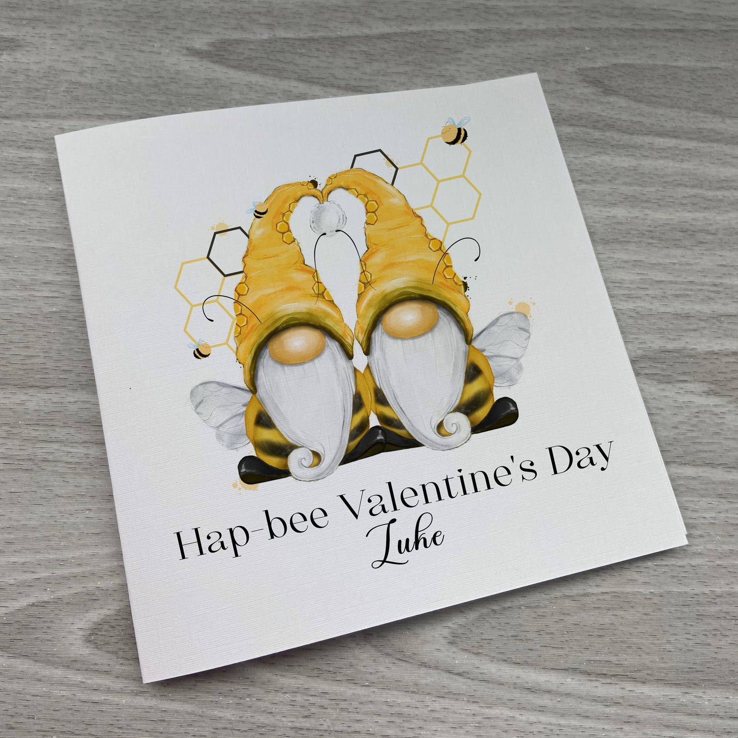 Personalised Valentine Card | Personalised Gift | Personalised Gonk Card | Bee Gonk Valentines