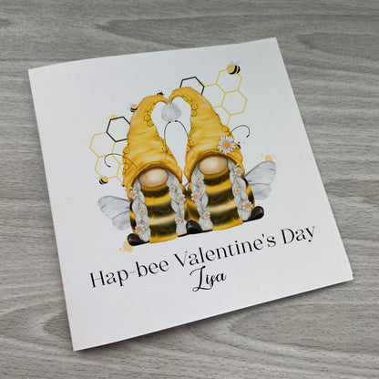 Personalised Valentine Card | Personalised Gift | Personalised Gonk Card | Bee Gonk Valentines