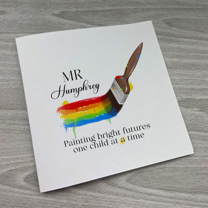 Teacher Gift | Rainbow Card | Teacher Thank you | Headteacher Gift