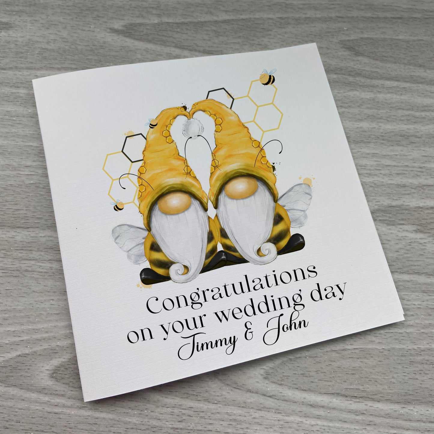 Personalised Wedding Card | Personalised Gift | Personalised Gonk Card | Bee Gonk Wedding