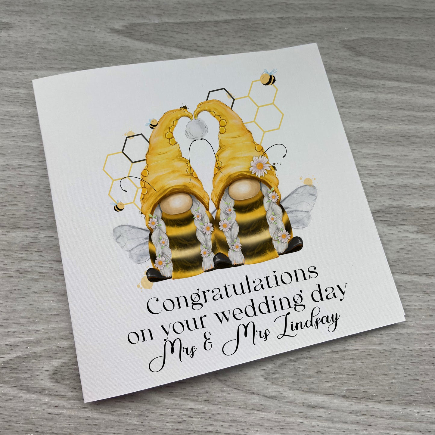 Personalised Wedding Card | Personalised Gift | Personalised Gonk Card | Bee Gonk Wedding