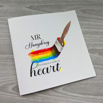 Teacher Gift | Rainbow Card | Teacher Thank you | Headteacher Gift