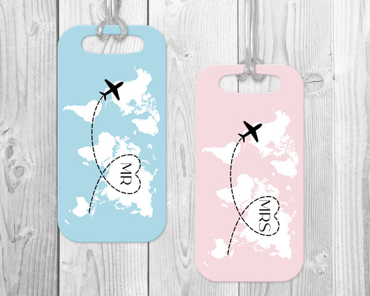 Newlywed Luggage Tags | Mr and Mrs Luggage Tags | Destination Wedding Gift