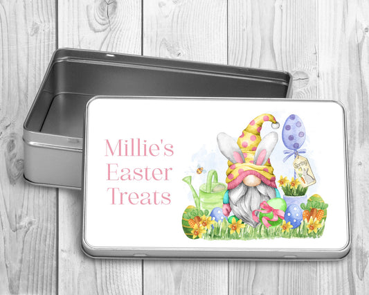 Personalised Easter Treat Tin | Gonk Easter Sweet Tin | Personalised Easter Gift